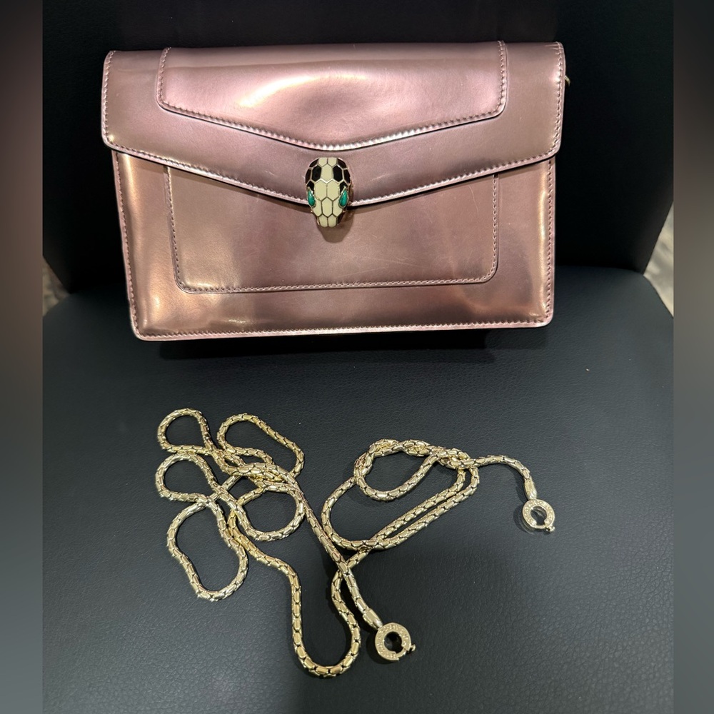 🔥24HR SALE🔥 Authentic Bvlgari Serpenti Forever Metallic Pink WOC - Picture 4 of 14